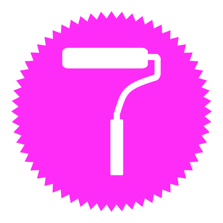 Pink round Button shows Brushの写真素材