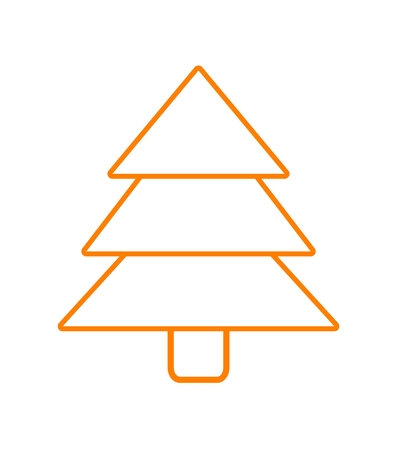 Minimalistic isolated orange christmas tree iconの写真素材