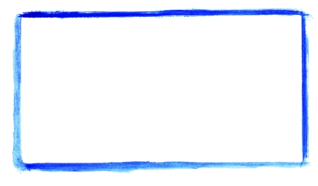 Sketch of hand painted blue watercolor frameの写真素材
