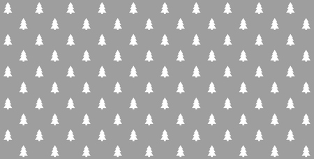 Gray wrapping paper for christmas with white fir treesの写真素材