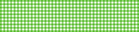 Wide green and white checkered tablecloth banner