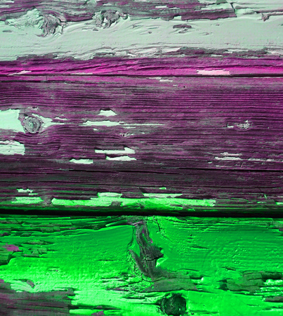 Very old colorful weathered wood with white purple and green colorsの写真素材
