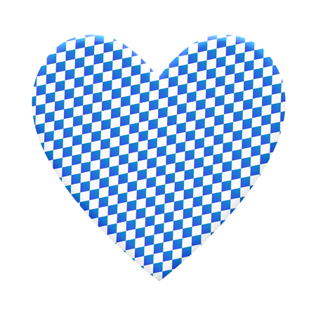 Isolated bavarian Heart checkered blue and whiteの写真素材
