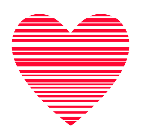 Red heart icon with irregular stripesの写真素材