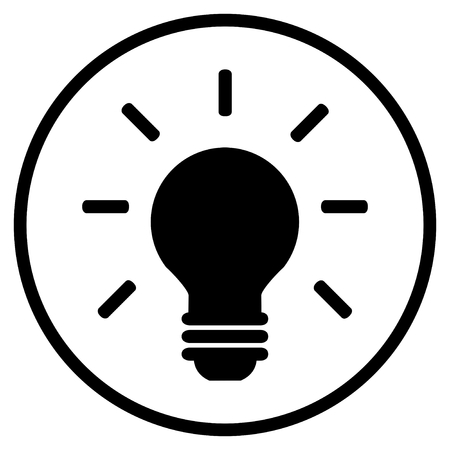 Symbol of Light Bulb - Flat Icon for Solutions and Electricityの写真素材