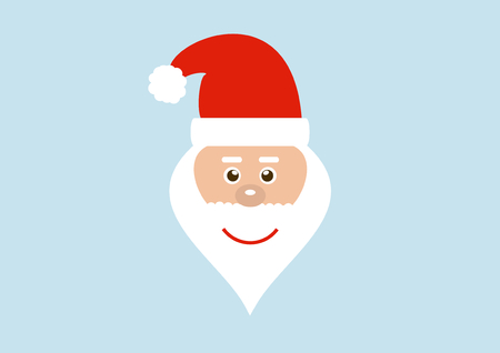 Friendly Santa head with light blue backgroundの写真素材