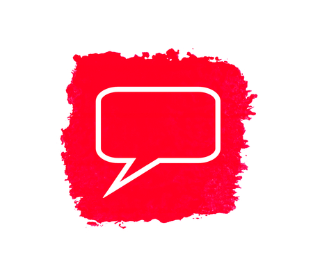 Red isolated brush texture with Speech Bubble iconの写真素材