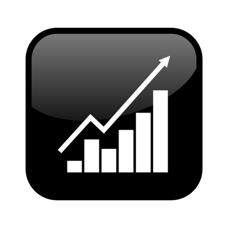 Shiny isolated black Button: Business Chart - Successの写真素材