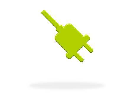 Green Plug icon - Symbol for Electricity, Green Energy, Power or Chargingの写真素材