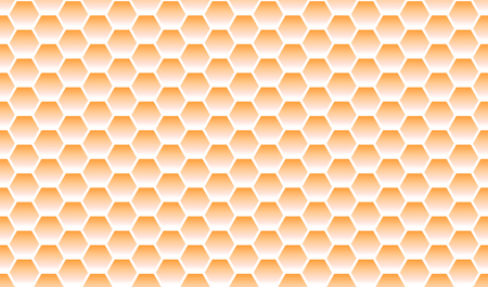 Seamless white orange hexagon textureの写真素材