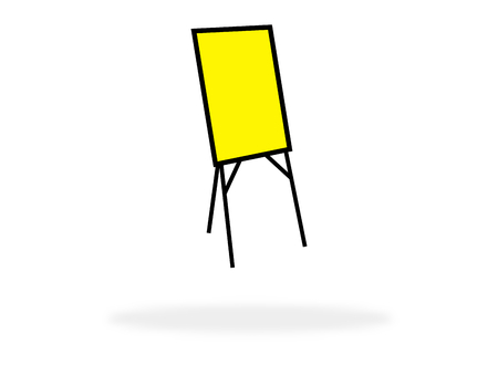 Board icon with yellow color - Symbol for Seminar, Course, Lesson or Workshopの写真素材