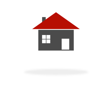 House icon with grey red colors - Symbol for Apartment, Real Estate or Homeの写真素材