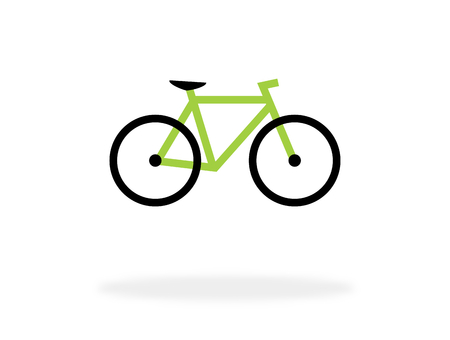 Bike icon with green color - Symbol for Biking, Cycling or Rent a Bikeの写真素材