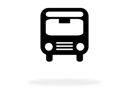 Bus icon with black color - Symbol for Public Transportation or Shuttle Serviceの写真素材