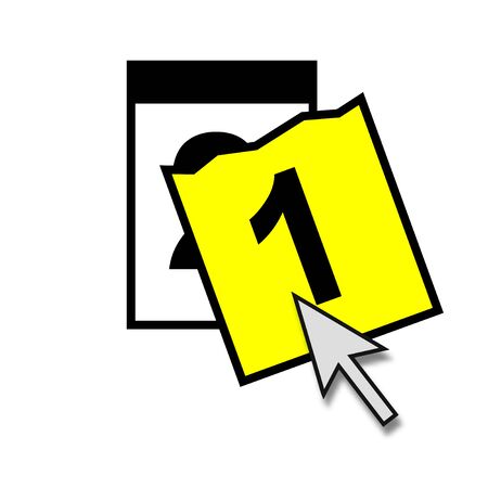 Isolated calendar Icon with Mouse arrow showing new monthの写真素材