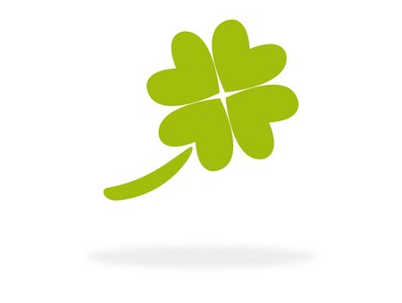Clover icon with 4 green leafsの写真素材