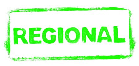 Local Banner: Green rubber stamp frame with stencil text in german languageの写真素材