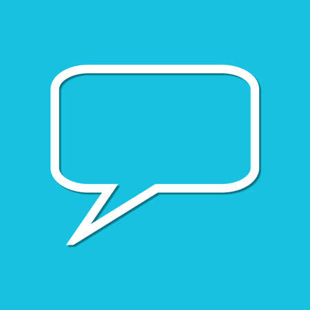 Empty speech bubble on blue background