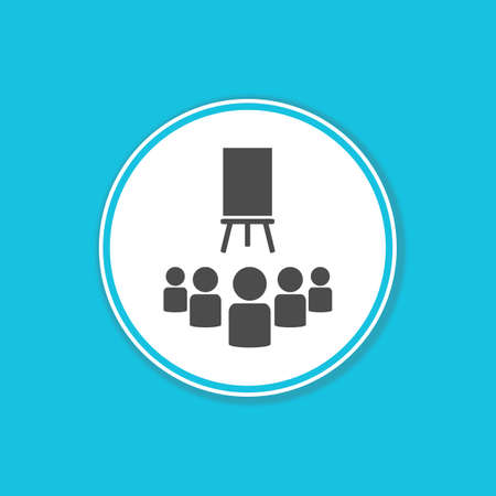 Blue background banner with Course icon in white circle - Learning and Education