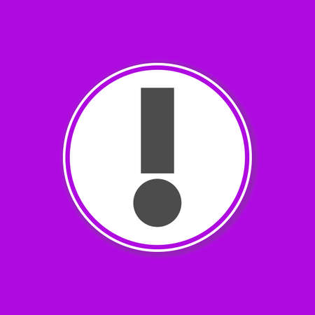 Purple background banner with Warning icon in white circle - Exclamation Markの写真素材