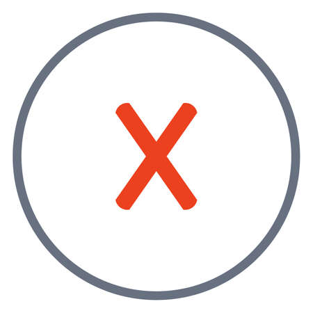 Delete icon in gray circle - Red X symbolの写真素材