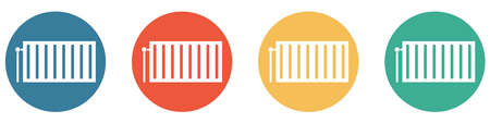 4 colorful buttons blue, red, orange and green showing: Heating and Sanitaryの写真素材