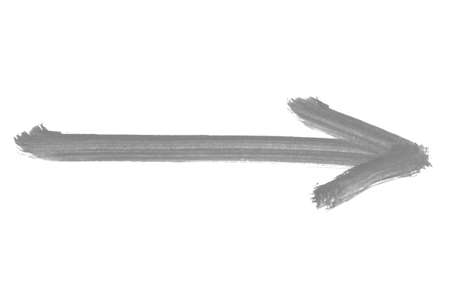 Sketch of painted arrow with gray color showing rightの写真素材