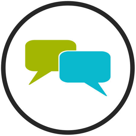 Round button: Communication, Chat, Forum or Message iconの写真素材