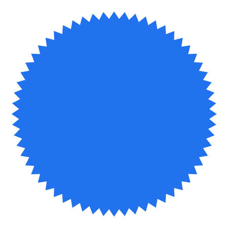 Empty blue round button template with copy spaceの写真素材