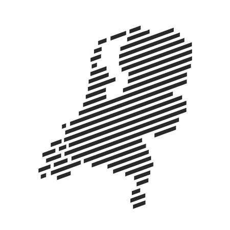 Diagonal black stripe map of Netherlandsの写真素材