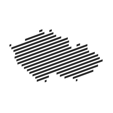 Diagonal black stripe map of Czech Republicの写真素材