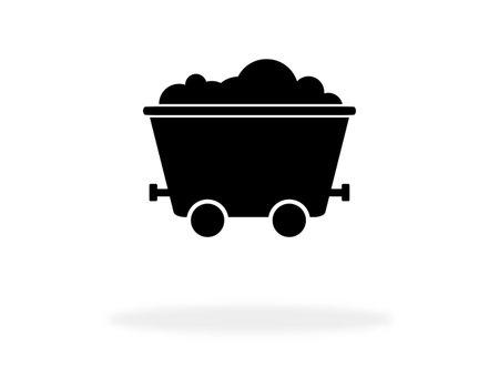 Coal Icon with black color and shadowの写真素材