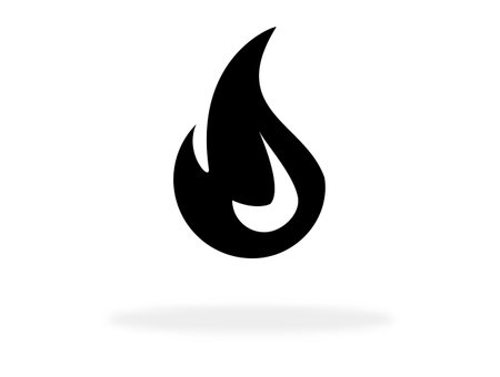 Gas or fire icon with black colorの写真素材