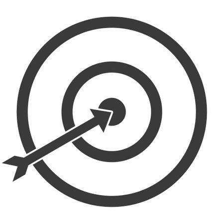 Hitting center with arrow - Icon with black colorの写真素材