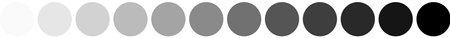 Black gray circles collection with color transitionの写真素材