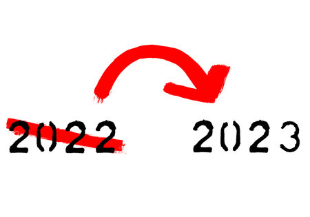 Ending of year 2022 and begin of year 2023の写真素材
