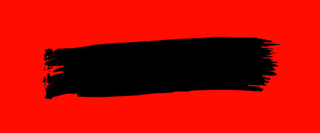Black Brushstroke texture on red backgroundの写真素材