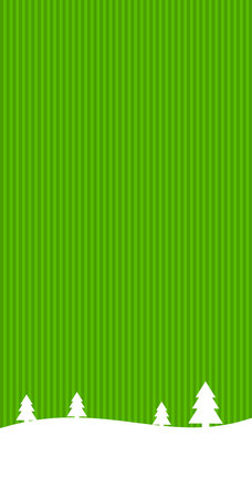 Light green striped christmas card with winter landscapeの写真素材