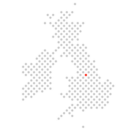 Manchester in England - Dotted map of Great Britain with red markingの写真素材