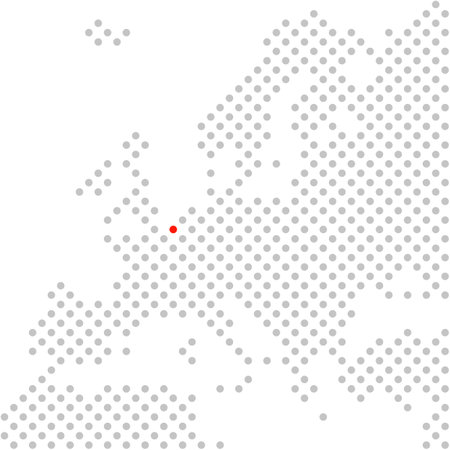 City Brussels or Antwerpen in Belgium - Simple dotted map of Europe with red positionの写真素材