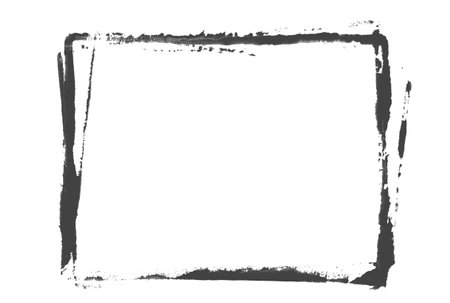 Dirty paintbrush frame - Rectangle with black colorの写真素材