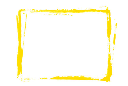 Very dirty orange grunge paintbrush rectangle frameの写真素材