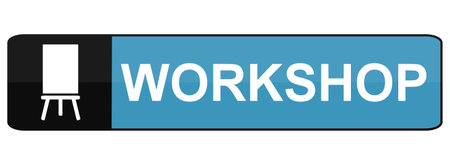 Button Banner with Learning icon: Workshopの写真素材