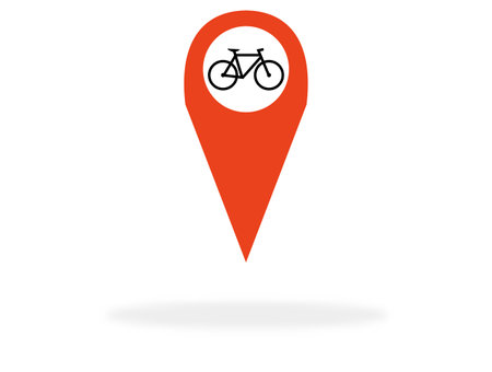 Red Marker for map showing Bikeの写真素材