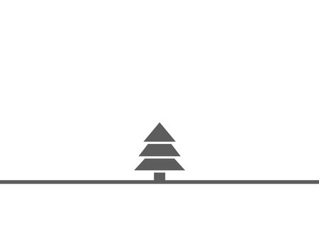 Simple christmas template: Grey fir tree with stripe and copy spaceの写真素材