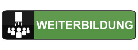 Button Banner with Learning icon: Further Education in german languageの写真素材