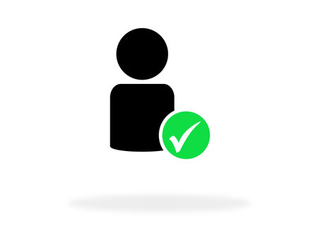 Accept person icon with shadowの写真素材