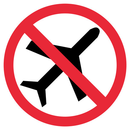 Planes prohibited - Red Forbidden signの写真素材