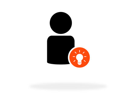 Innovative person icon with shadowの写真素材