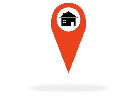 Red Marker for map showing Home or Real Estateの写真素材